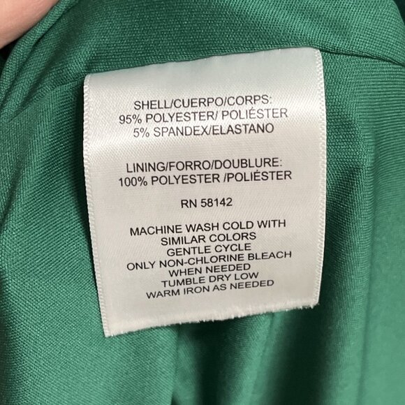 London Times Dress Womens 10 Green Jersey Knit Ruched Side Midi Holiday Event - Picture 6 of 10